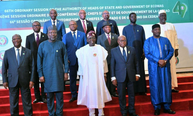 President Bola Tinubu and top officials during the opening of the 66th Ordinary Session of ECOWAS